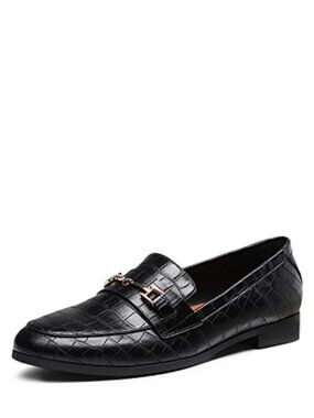 Women's Penny Loafers Flats Metallic Accent Pull-On Business Casual